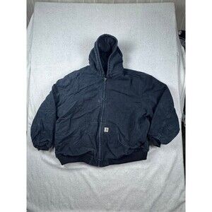 Carhartt Jacket Men's Black 4XL Insulated Hooded Work Coat